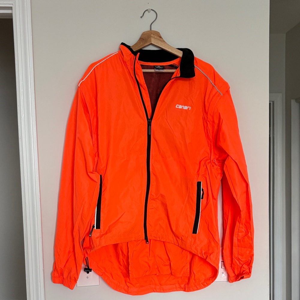 Canari Men's Bright Orange Windbreaker cycling Jacket and vest